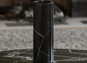 MORETTI - Round Nero Marquina marble vase _ LUSSO