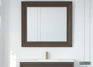 LANGHAM - Rectangular framed oak mirror _ LUSSO