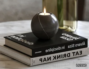 SELETTI - Pietra Grey marble candle holder _ LUSSO