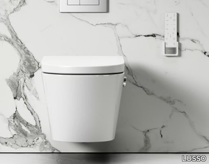 INTELLISMART - Wall-hung rimless ceramic toilet with bidet _ LUSSO