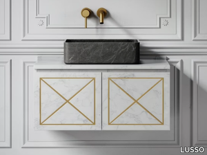 KUDOS - Countertop single Pietra Grey marble washbasin _ LUSSO