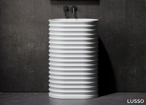 MADDOX - Freestanding round single Resin Stone washbasin _ LUSSO