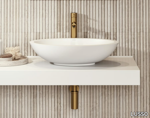 MARDAN - Countertop oval single Resin Stone washbasin _ LUSSO