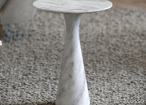 MONET - Round Carrara marble coffee table _ LUSSO