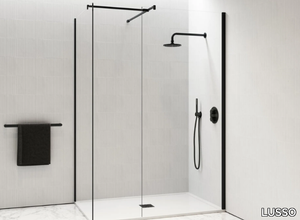 MODULAR - KIT B - Corner glass Walk in shower with tray _ LUSSO