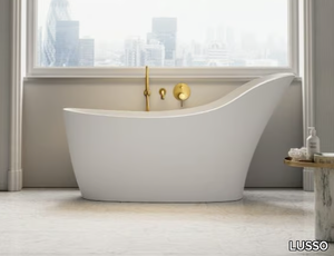 NAPOLI - Asymmetric freestanding Resin Stone bathtub _ LUSSO