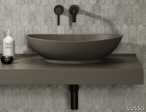 OASIS - Countertop oval Resin Stone washbasin _ LUSSO