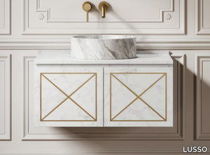 ROMA - Countertop round single Volakas marble washbasin _ LUSSO