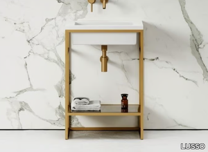 SIGNATURE - Floor-standing stainless steel console sink _ LUSSO