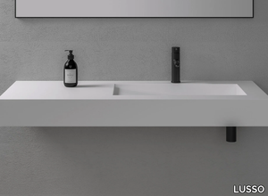 SLOPE - Wall-mounted single rectangular Resin Stone washbasin _ LUSSO