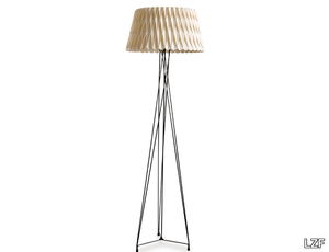 LOLA - Handmade wood veneer and metal floor lamp _ LZF