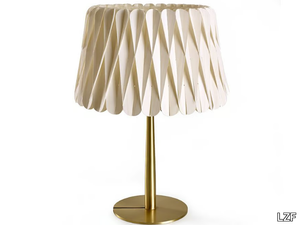 LOLA - Handmade wood veneer and metal table lamp _ LZF