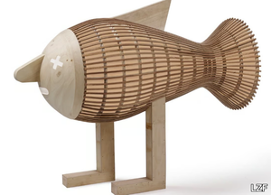 WALKING FISH - Handmade wood veneer floor lamp _ LZF