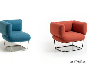 BERNARD - Fabric easy chair with armrests _ La Cividina