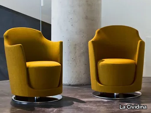 FOLIES - Swivel fabric armchair with armrests _ La Cividina