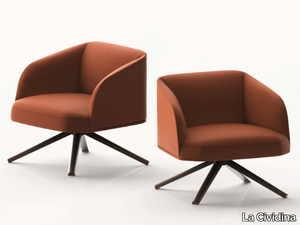 TIMO - Trestle-based fabric easy chair with armrests _ La Cividina