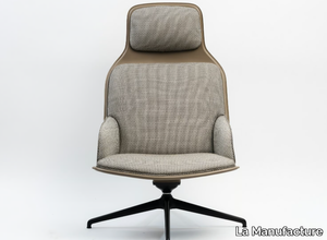 ASSEMBLAGE - Fabric armchair with 4-spoke base with armrests with headrest _ La Manufacture