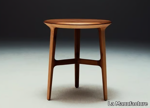 YAKISUGI - Round wooden coffee table _ La Manufacture