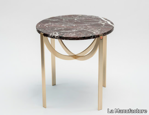 ASTRA - Round marble high side table _ La Manufacture