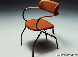 SPRING - Leather chair with armrests _ La Manufacture