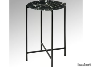 CARA - Round glass and steel coffee table _ Lambert