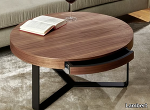 HARRY - Round wooden coffee table _ Lambert