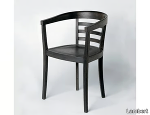 JULIUS - Wooden chair with armrests _ Lambert