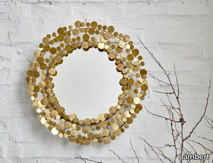 MIDAS - Framed wall-mounted round mirror _ Lambert