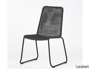 PATTI - Stackable sled base steel garden chair _ Lambert