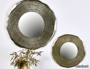 SIDDHARTA - Framed round wall-mounted aluminium mirror _ Lambert