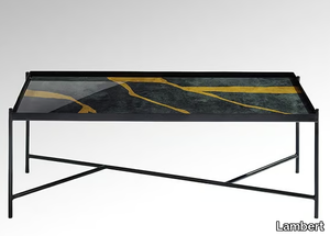 TABIO - Rectangular glass and iron coffee table _ Lambert