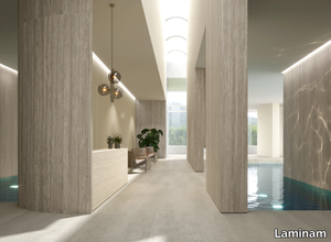 TRAVERTINO SILVER - Wall tiles with travertine effect _ Laminam