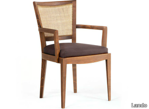 MILANO - Upholstered solid wood chair with armrests _ Lando