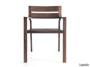 FABULA - Solid wood chair with armrests _ Lando