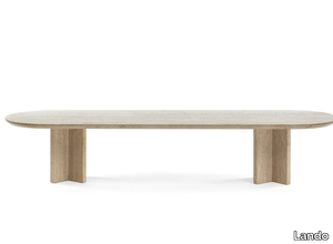 TIVOLI - Oval travertine coffee table _ Lando
