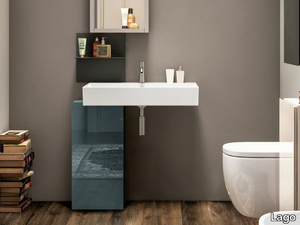 BASICA - Countertop ceramic washbasin with overflow _ Lago