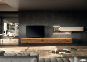 36E8 - 2155 - Wood and glass TV wall system _ Lago