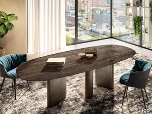 HOA - Oval steel and wood table _ Lago