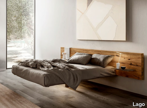 FLUTTUA WILDWOOD - Suspended wooden double bed _ Lago