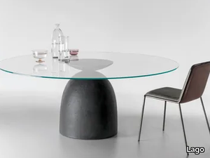 JANEIRO CLEAR GLASS - Round glass table _ Lago