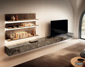 MATERIA - 2158 - Glass TV wall system _ Lago