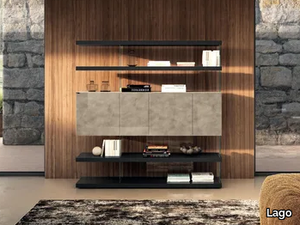 AIR - 2685 - Freestanding wood and glass bookcase with doors _ Lago