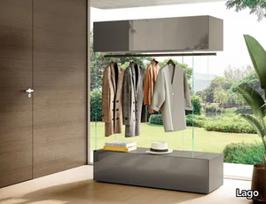 AIR - 2091 - Sectional glass wardrobe with drawers _ Lago