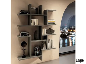 LAGOLINEA - 2610 - Floating open wooden bookcase _ Lago