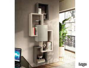 LAGOLINEA - 2633 - Floating wooden bookcase _ Lago