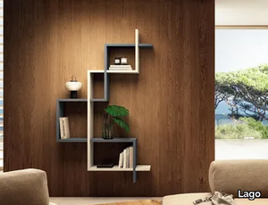 LAGOLINEA - 2125 - Floating wooden bookcase _ Lago