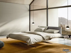 STEEL BED FREESTANDING - Double bed with upholstered headboard _ Lago