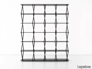 JAZZ - Open aluminium and wood bookcase _ Lapalma