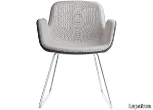 PASS - Sled base upholstered chair with armrests _ Lapalma