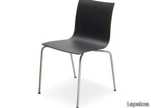 THIN - Stackable steel and wood chair _ Lapalma